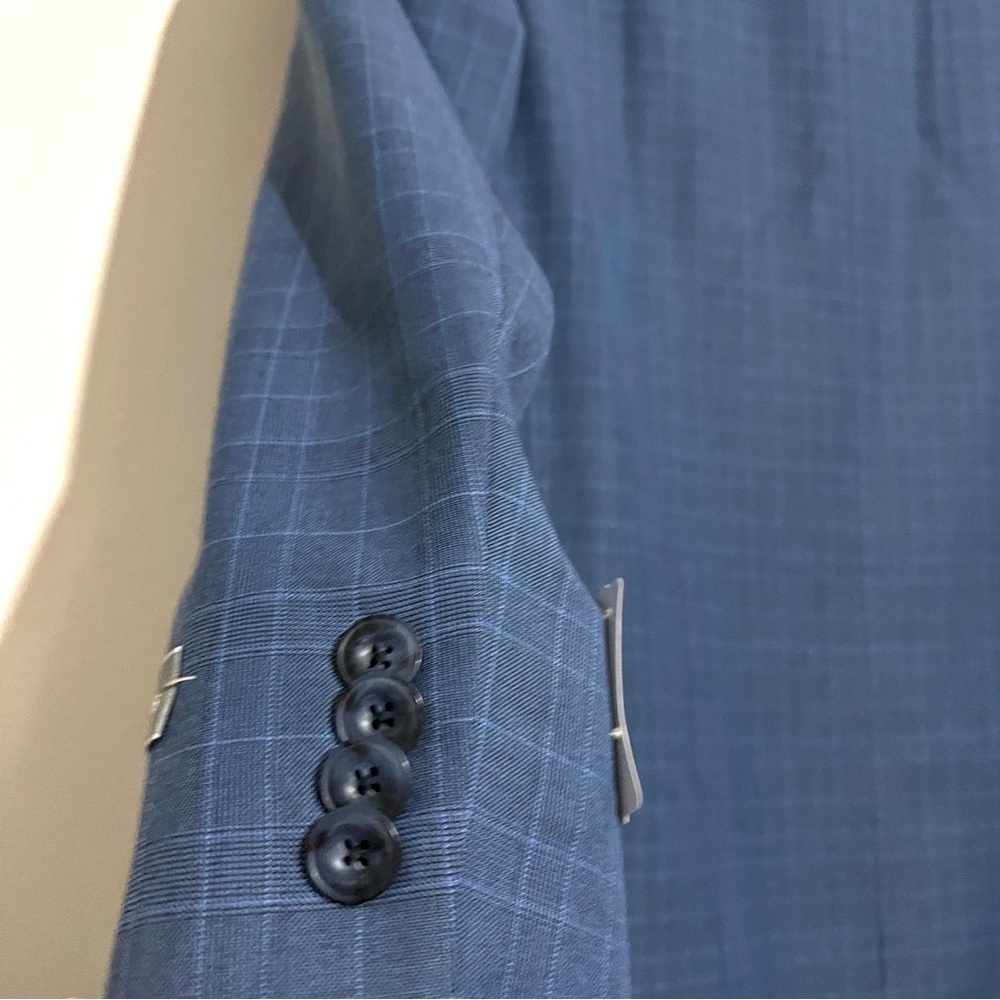 NWT Michael Kors Kevin Two-Button Blue Plaid Suit Jacket NEW - Picture 10 of 14